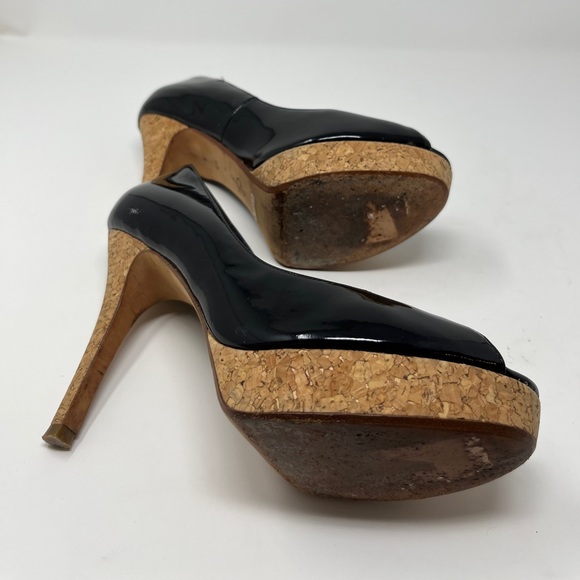 Cole Haan Black Platform Peep Toe Heels Size 7.5 - Picture 8 of 9